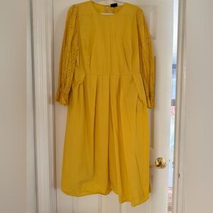 Who What Wear Yellow Fit & Flare Dress